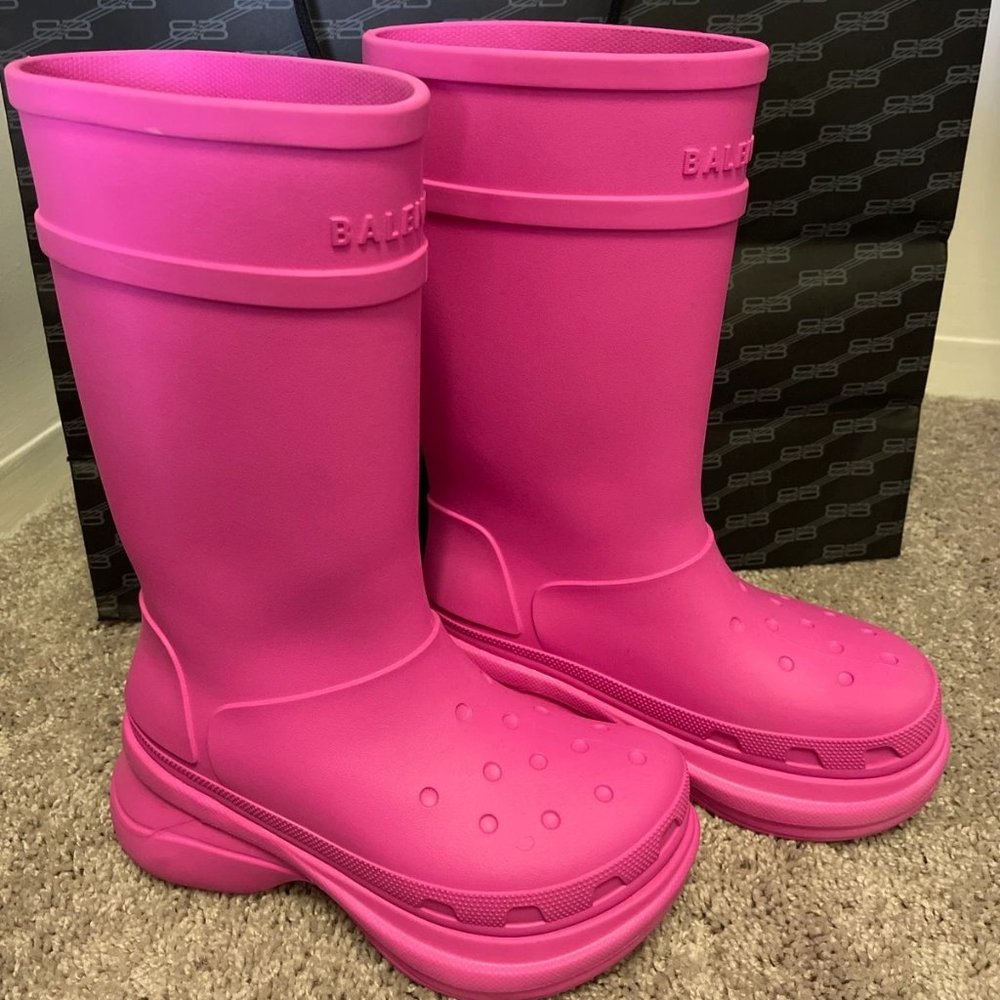 Balenciaga Croc boots Pink